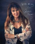 Caroline Munro, 007 James Bond and Hammer Horror movie actress and model signed colour 8x10 sexy