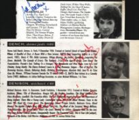 Jill Gascoine, Judi Dench and Michael Denison signed clipped programme pages. Good condition. All