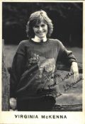 Virginia Mckenna signed 7x5inch black and white photo. Dedicated. Good condition. All autographs