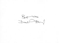 David Attenborough signed 8x6inch white card. Good condition. All autographs come with a Certificate