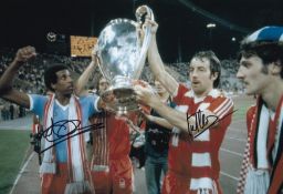 Autographed NOTTM FOREST 12 x 8 photo : Col, depicting Nottingham Forest's VIV ANDERSON and FRANK