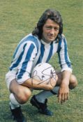 Autographed FRANK WORTHINGTON 12 x 8 photo : Col, depicting Huddersfield Town centre-forward FRANK