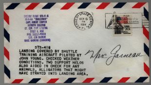 Astronaut Marc Garneau signed NASA Space Shuttle Mission STS-41-G commemorative envelope PM
