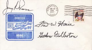 Astronaut Haise(Autopen), Ross and Fullerton signed commemorative cover. Good condition. All