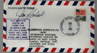 Astronaut Jim Halsell signed Space Shuttle Mission STS-28 Fourth Day of Flight commemorative