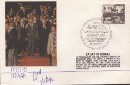 Menachem Begin signed commemorative cover. Good condition. All autographs come with a Certificate of
