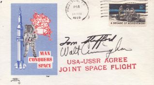 Astronaut Tom Stafford (autopen) and Walt Cunningham signed commemorative cover. Good condition. All