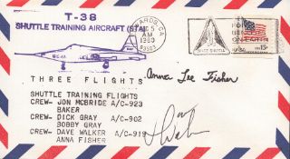 Astronaut Fisher (autopen) and Slayton signed commemorative cover. Good condition. All autographs