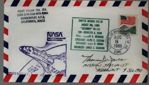 Astronaut Thomas Jones signed NASA Space Shuttle Mission STS-28 commemorative envelope PM Lompoc