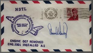 Astronaut Steven Hawley signed NSTL Space Shuttle main engine commemorative envelope PM Bay Saint