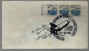 Astronaut Gregory Harbaugh signed envelope PM Space Shuttle return to flight came from Downey