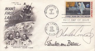 Astonaut Von Brawn (autopen) and Conrad signed commemorative cover. Good condition. All autographs