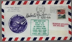 Astronaut Umberto Guidoni signed NASA Space Shuttle Mission STS-28 commemorative envelope PM Air
