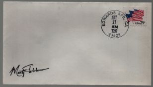 Astronaut Marty Feltman signed envelope PM Edwards AFB, CA May 27 AM 1992 93523. Good condition. All