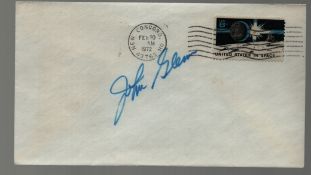 Astronaut John Glenn signed envelope PM New Concord, OH 43762 FEB 20 1972. Good condition. All