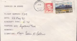 Astronaut Eileen Collins signed flown cover. Good condition. All autographs come with a