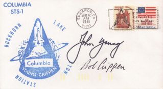 Astronaut John Young (autopen) and Bob Crippen signed commemorative cover. Good condition. All