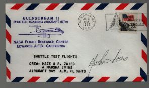 Astronaut Marsha Ivins signed Gulfstream II Shuttle Training Aircraft (STA) commemorative envelope