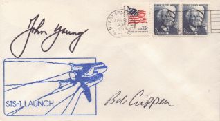 Astronaut John Young (autopen) and Bob Crippen signed commemorative cover. Good condition. All