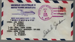 Astronaut Dale Gardner signed Grumman Gulfstream II Shuttle Training Aircraft (STA) commemorative