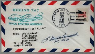 Astronaut Blaine Hammond signed Boeing 747 Space Shuttle Aircraft commemorative envelope PM