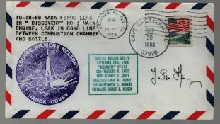 Astronaut Jean Pierre-Haignere signed NASA Space Shuttle Mission STS-26 commemorative envelope PM
