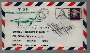 Astronaut Jeffrey Hoffman signed T-38 Shuttle Training Aircraft (STA) commemorative envelope PM