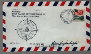 Astronaut Millie Hughes -Fulford signed Master USNS Range Sentinel T-AGM 22 commemorative envelope