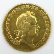 A George III 1787 quarter guinea with milled edge,