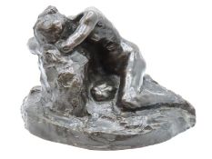 A c.1900 bronze of a forlorn naked woman by John T