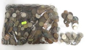 A quantity of various copper & white metal coinage