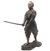 An early 20thC. Japanese bronze Samurai warrior, 4
