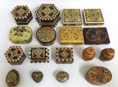 A quantity of various decorative boxes, largest he