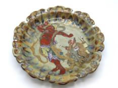 An antique, glazed Oriental stoneware bowl, possib