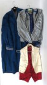 Two vintage gents silk waistcoats, a ladies quilte
