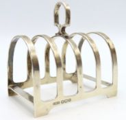 A 1938 Sheffield silver toast rack by C. W. Fletch