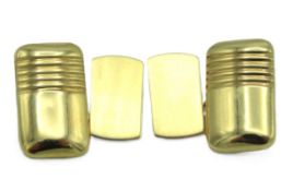 A pair of 9ct gold cufflinks, one has very faint d