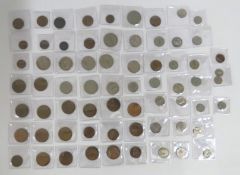 A collection of Irish coinage including two silver