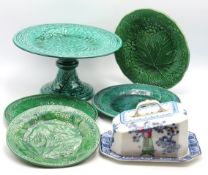 A majolica tazza, 277mm wide x 155mm tall, four ma
