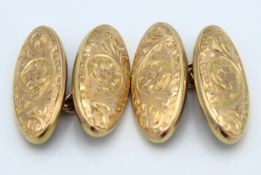 A pair of 9ct gold cufflinks, 3.3g, 20mm x 8mm