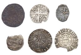 Six Edward I 1272-1307 coins including a penny & h