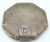 A London silver compact, loss of enamel or stone o