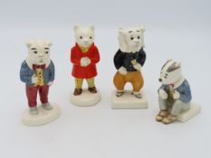 Four Beswick figures including Rupert the Bear, Po