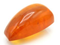 A Russian marked yellow metal mounted amber brooch