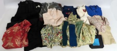 A quantity of vintage clothing & textiles includin