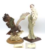 A Capo Di Monte eagle by Guiseppe Armani twinned w