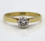An 18ct gold diamond solitaire of approx. 0.5ct, v
