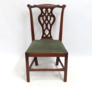 An 18thC. Georgian Chippendale style chair, 950mm