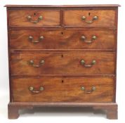 A George III walnut chest of drawers, 977mm high x
