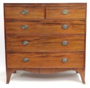 An early 19thC. mahogany chest of drawers with bra